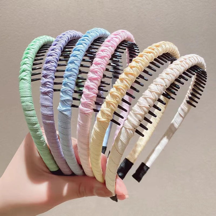 Wholesale Toothed anti slip face washing headband seamless braided hairband for controlling stray hairs