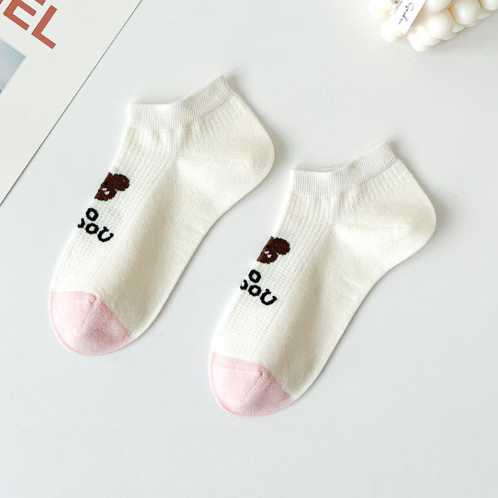Wholesale Socks Thin Ship Socks Mesh Breathable Boneless Cute Cartoon Invisible Socks