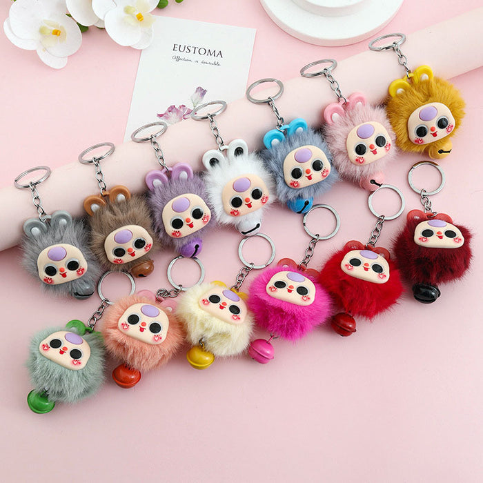 Wholesale Creative Popular Plush Doll  Keychain Car Bag Pendant Rabbit Fur Ball Pendant Student Commemorative Gift
