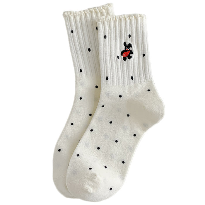 Wholesale Socks cartoon teddy bear mid tube socks thin and cute pile socks