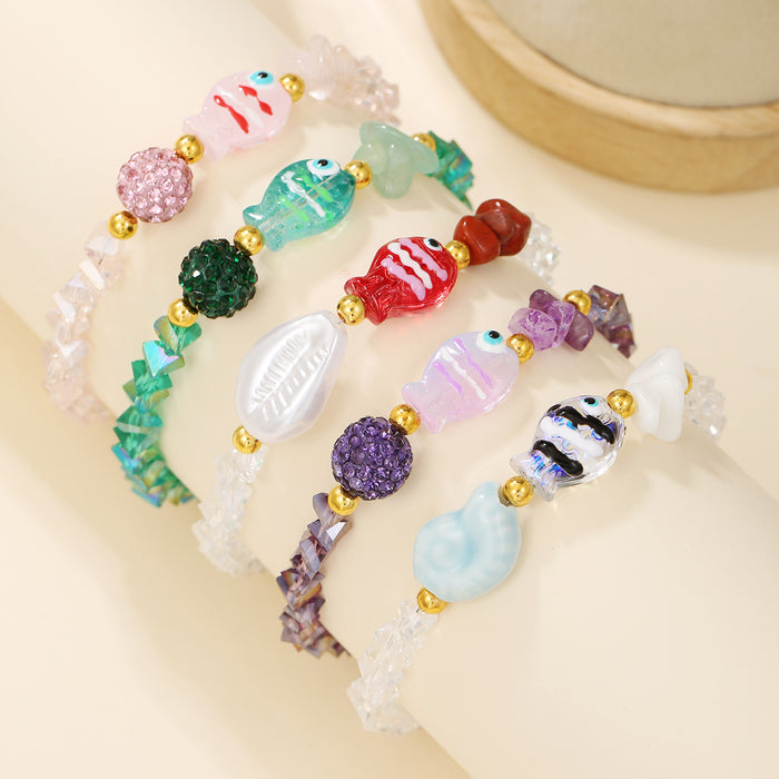 Wholesale Weaving Bracelet Glass Pendant Bracelet