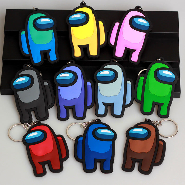 Wholesale 5PCS  Space PVC Silicone Double-Sided Keychain Cartoon Doll Pendant Pendant