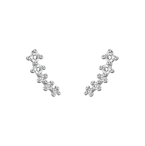 Wholesale silver simple meteor row Diamond shiny stud earrings