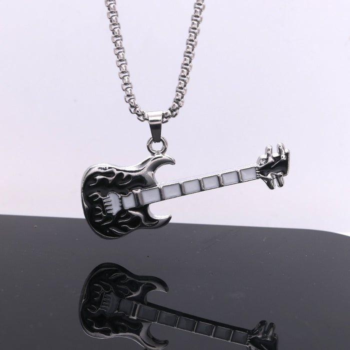 Wholesale Stainless Steel Guitar Pendant Necklace JDC-NE-Zheq003