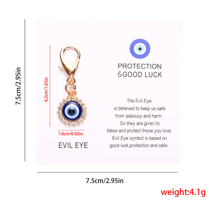 Wholesale Diamond-encrusted devil' s eye keychain