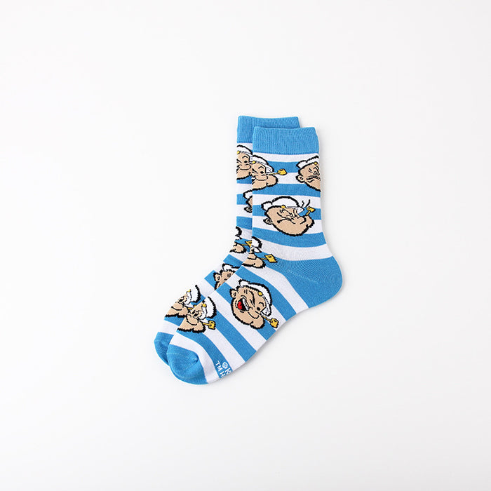 Wholesale Leisure Sports Jacquard Youth Four Seasons Women Cotton Couple Middle Socks Men Trendy Long Socks