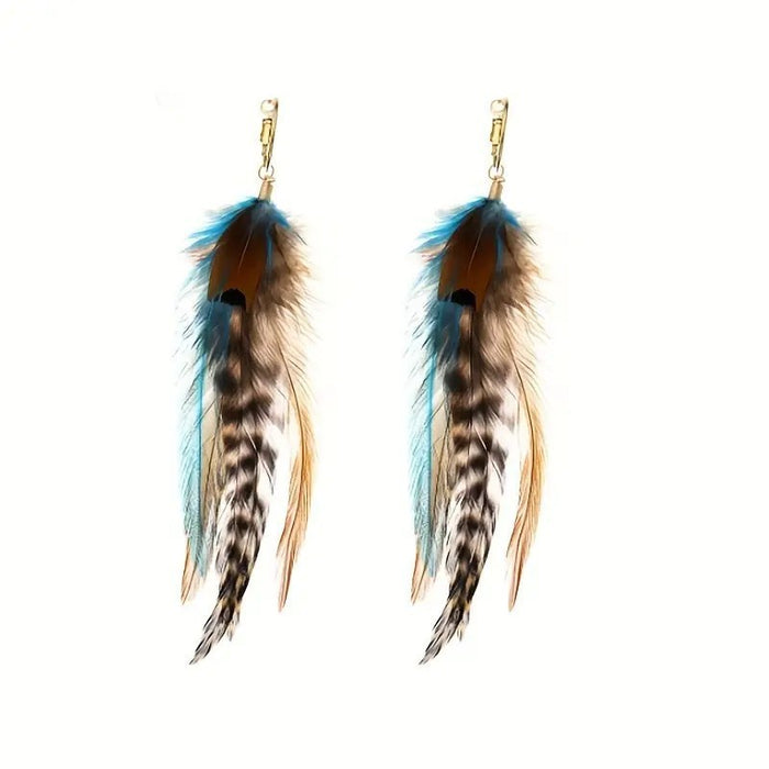Wholesale Feather Niche Design Exaggerated Ethnic Earrings