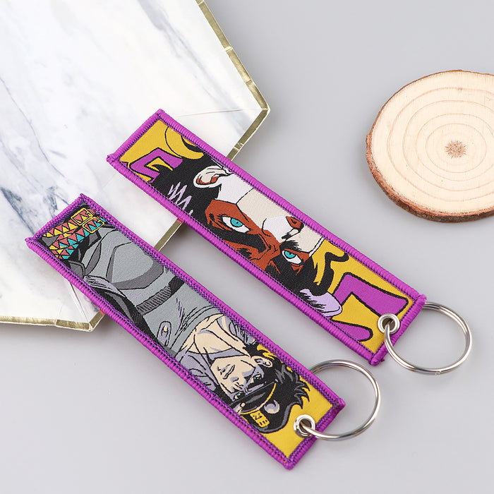 Wholesale Cloth Keychain Lanyard Trendy Woven Label Design Travel Souvenir Gift Boutique Resale Keychain Accessory