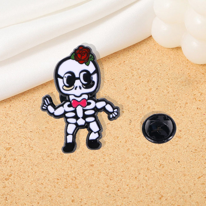 Wholesale  Series Brooch Pumpkin Skull Ghost Alloy Oil Dropping Metal Cartoon Punk Horror Badge