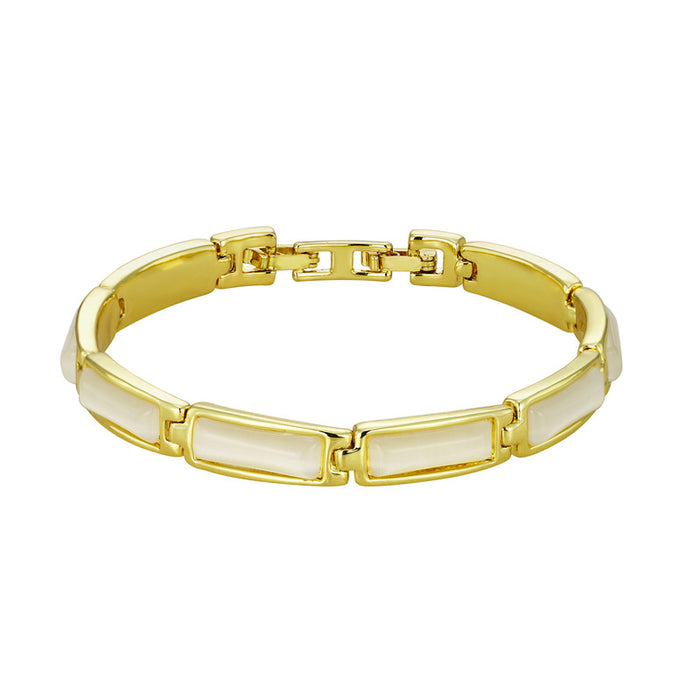 Wholesale Geometric rose gold bracelet with a simple gemstone decoration for hands