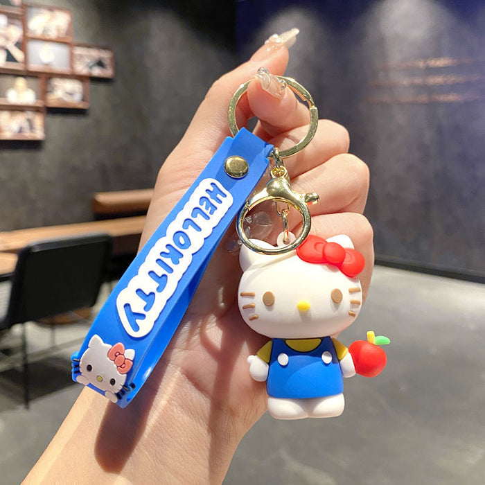 Wholesale Cartoon Cat Couple School Bag Pendant Keychain