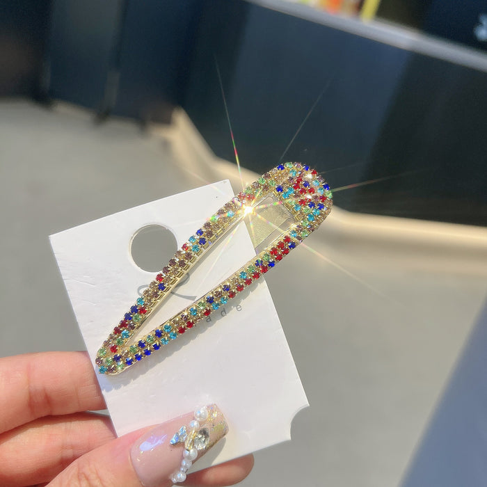 Wholesale Hair Accessories Clip Water Drop Hairpin with Diamond Side Hairpin