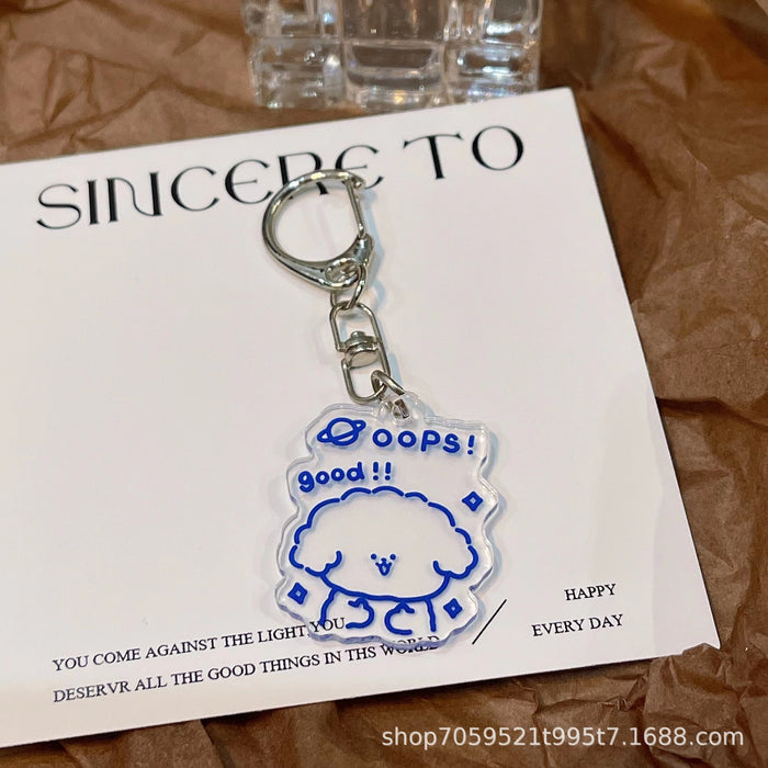 Wholesale Cute Keychain Double-sided Transparent Acrylic Girl Student Bag Accessories Children' s School Bag Couple' s Best Friend Pendant