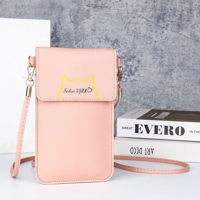Wholesale Crossbody Phone Bag Wine Red PU Leather Letter Design Women' s Everyday Handbag