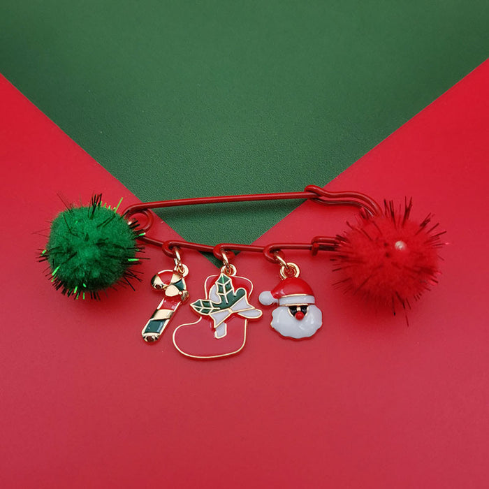 Wholesale Christmas brooch  snowflake elk bell Christmas tree pin gift