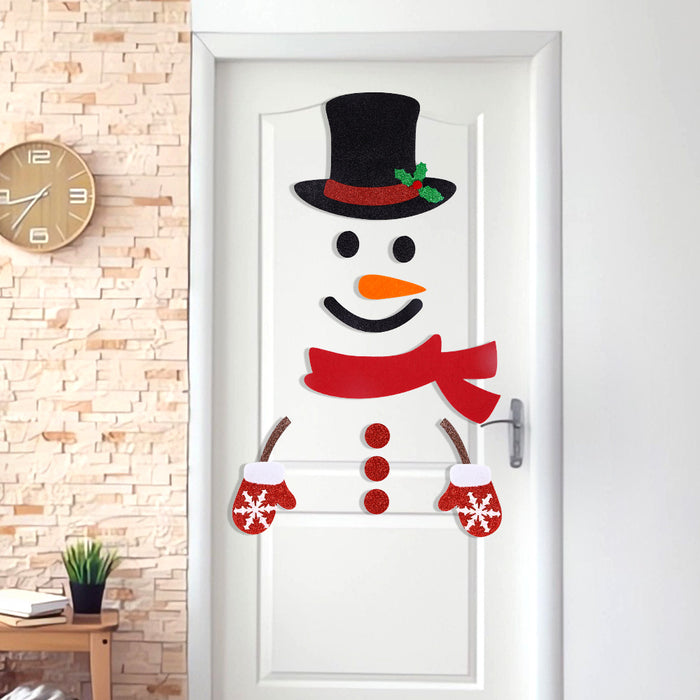 Wholesale Christmas Felt Cloth Cartoon Door Sticker Decorations JDC-DCN-ZHHAO003