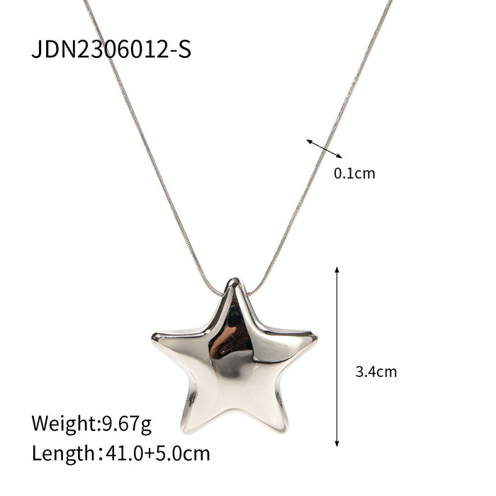 Wholesale 18K Gold Plated Stainless Steel Five-pointed Star Necklace JDC-NE-JD417