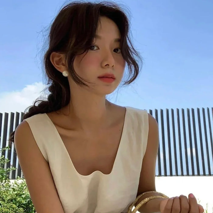 Wholesale Silver Needle Pearl Silver Ear Nail Strong Light Retro Earrings