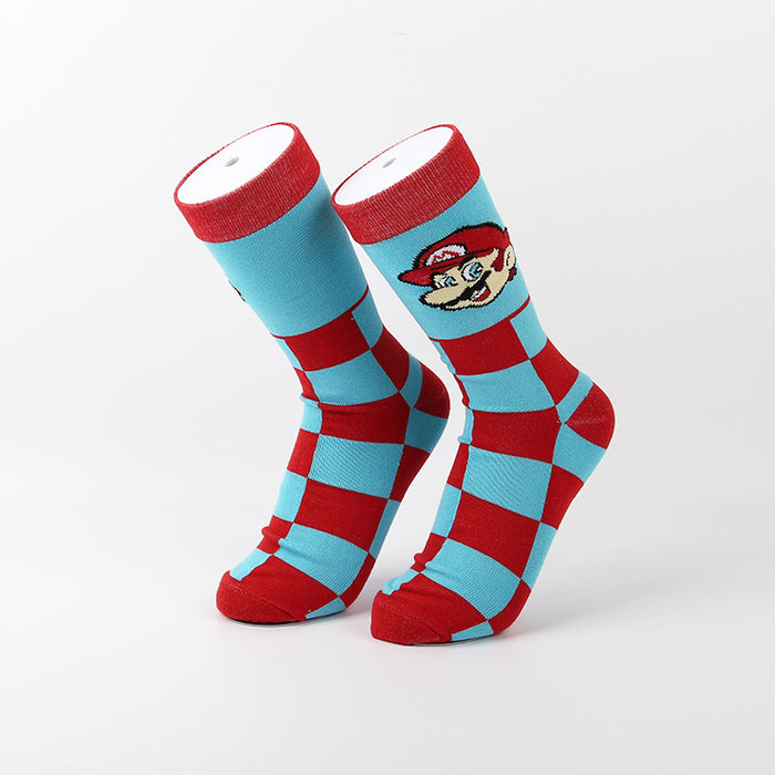 Wholesale Leisure sports jacquard youth women's cotton couple mid tube socks men's trendy socks