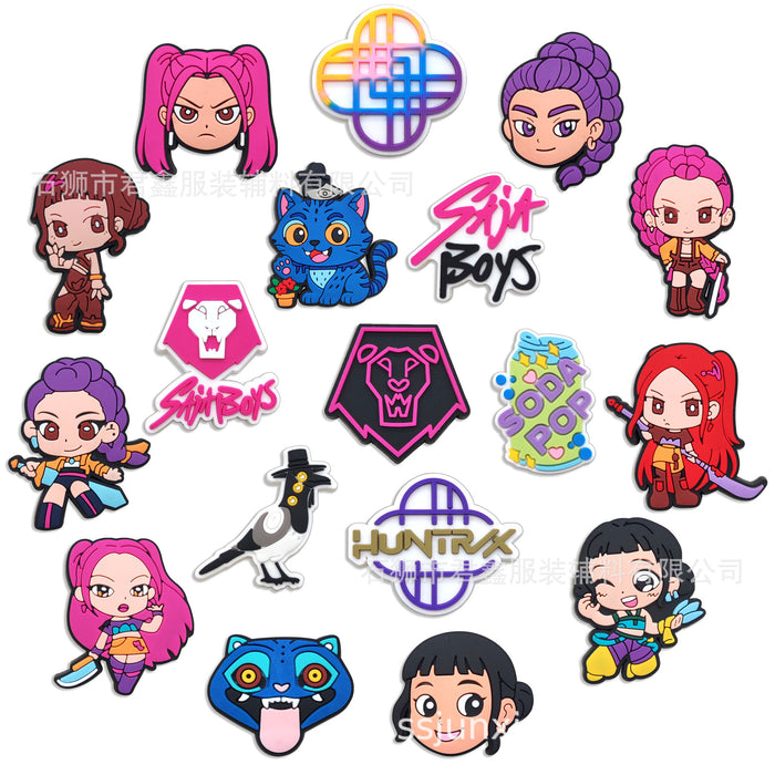 Wholesale 50pcs KPop Charms Shoe Buckles PVC Patches