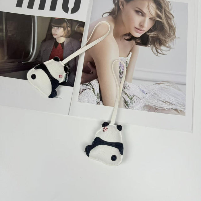Wholesale Panda Leather Bag Strap Pendant Accessory Leather Pendant