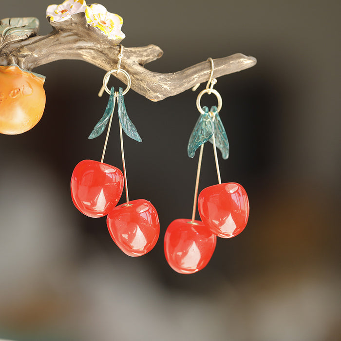 Wholesale Cherry Fruit Earrings, Fashionable and Cute Earrings JDC-ES-YC001