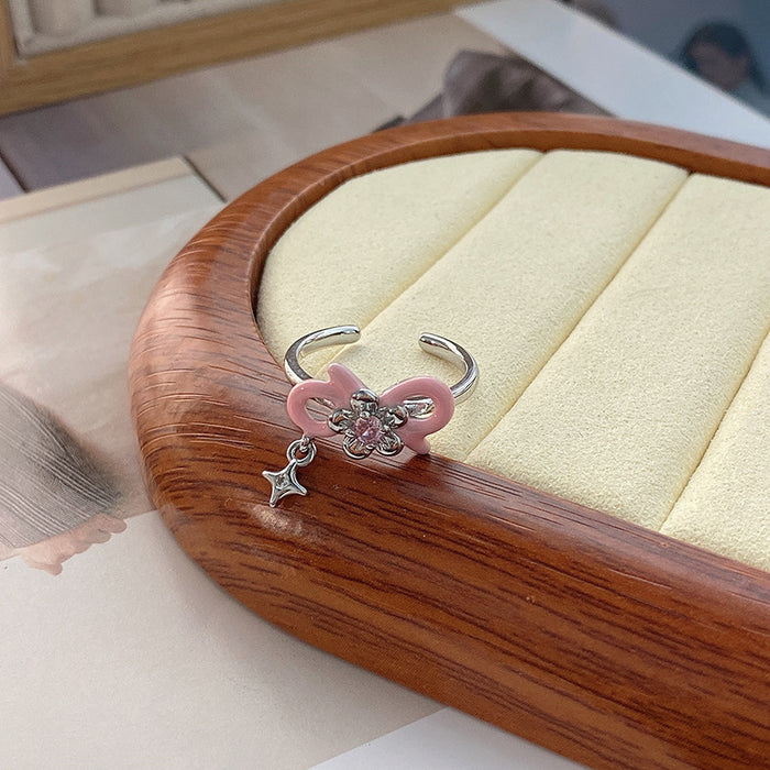 Wholesale Drip glazed star ring, niche design, index finger ring, fashionable and personalized ring