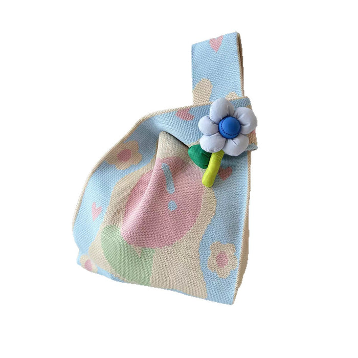 Wholesale New niche designer's flower themed knitted bag, handbag, handbag, and gift bag
