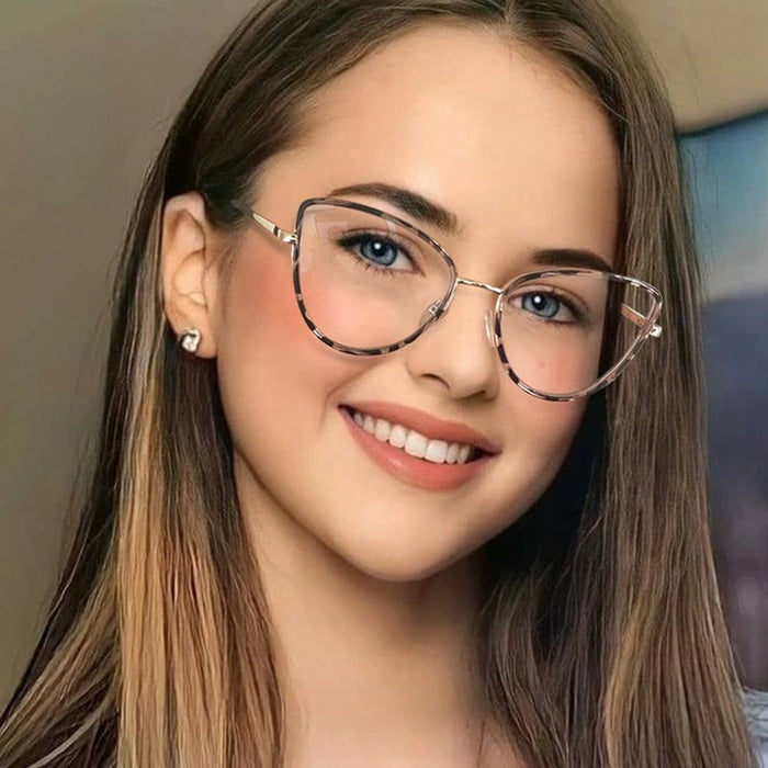 Wholesale Metal Ring Retro Art Check in Photography Fashion Personality Unlimited Anti Blue Light Glasses