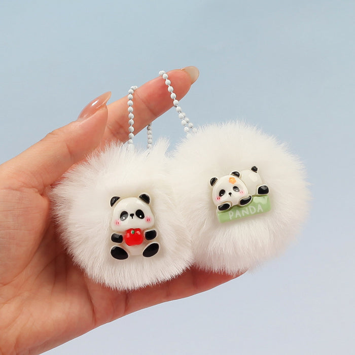 Wholesale Trendy Panda Plush Keychain Charm Cotton Filled Backpack Pendant Keyring Gift