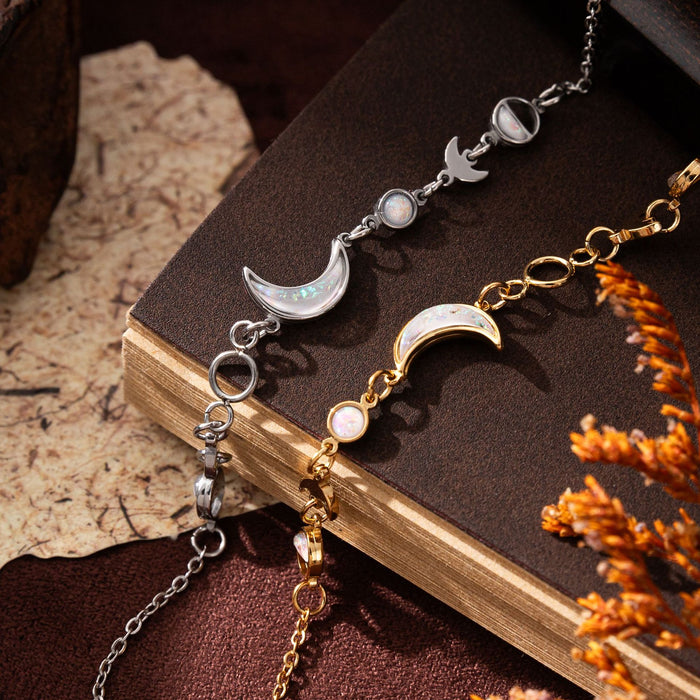 Wholesale Stainless Steel Moon Crescent Gold Plated Bracelet