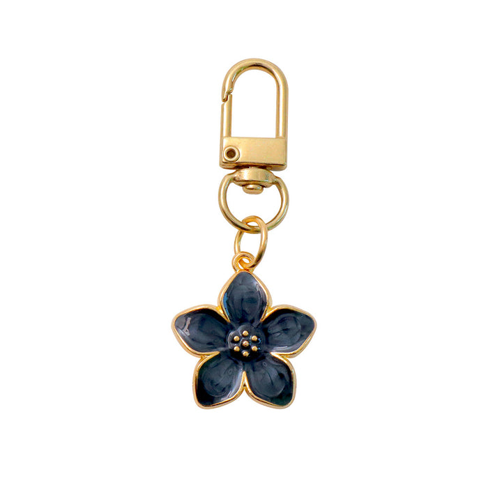 Wholesale Simple Dropping Oil Cherry Blossom Pendant Keychain Alloy Daisy Flower