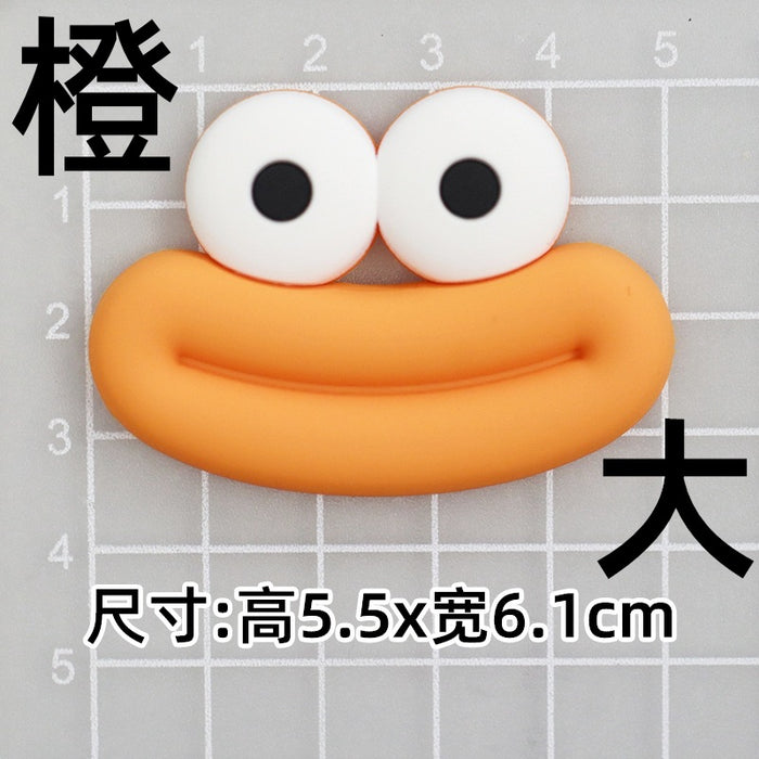 Wholesale 5pcs Big Small size cartoon sausage mouth eyes charger protective cover plush toy hairpin phone case accessories
