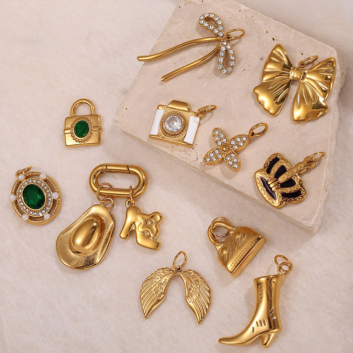 Wholesale  Pendant Accessories Inlaid Rhinestone All-match Pendant Inlaid Glass Stone Round Pendant Necklace