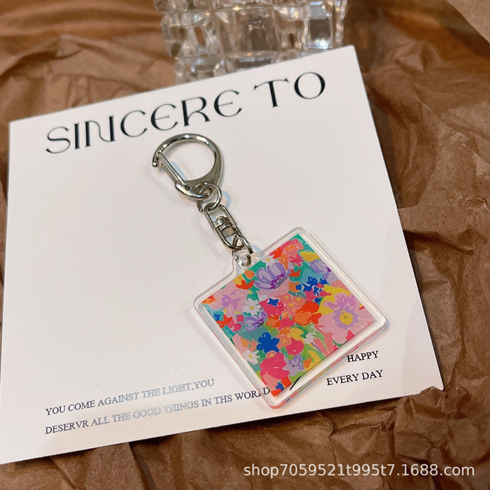 Wholesale Cute Keychain Double-sided Transparent Acrylic Girl Student Bag Accessories Children' s School Bag Couple' s Best Friend Pendant