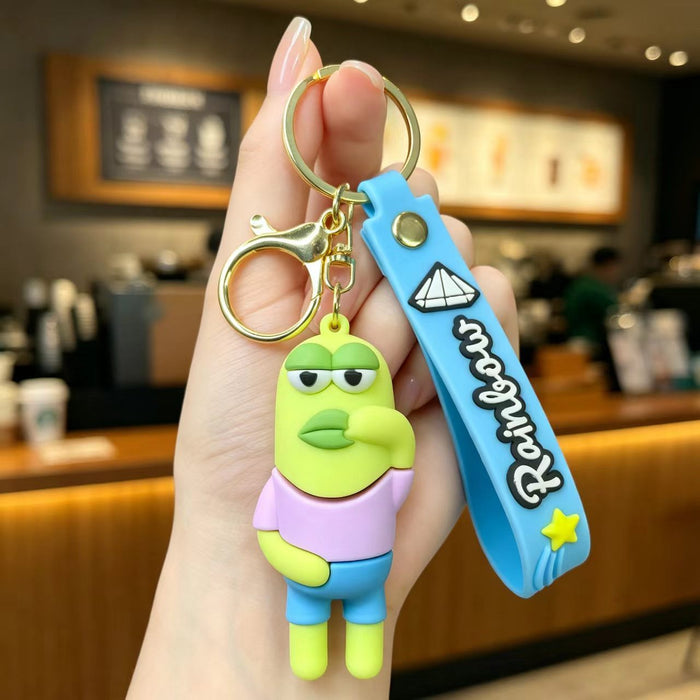 Wholesale Bottom Silly Fish Keychain Funny PVC Cartoon Pendant MOQ≥2
