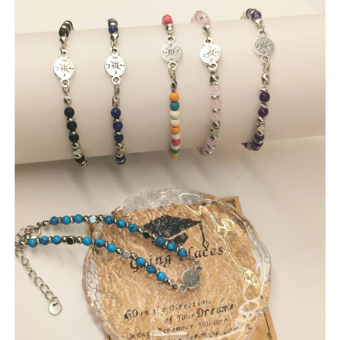 Wholesale New Compass Bead Bracelet Gift with Card