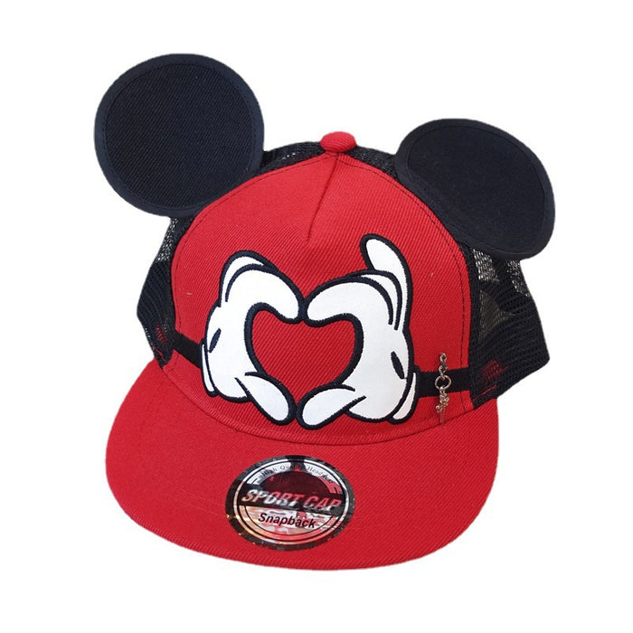 Wholesale Children's embroidered baseball cap with big ears and cute cartoon flat edge hat