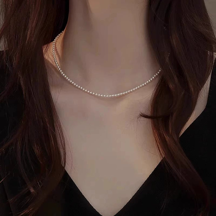 Wholesale Thin pearl necklace millet clavicle chain