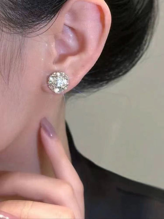 Wholesale Zircon magnetic earrings without piercings, exquisite and versatile high-end earrings, light luxury and high-end ear clips