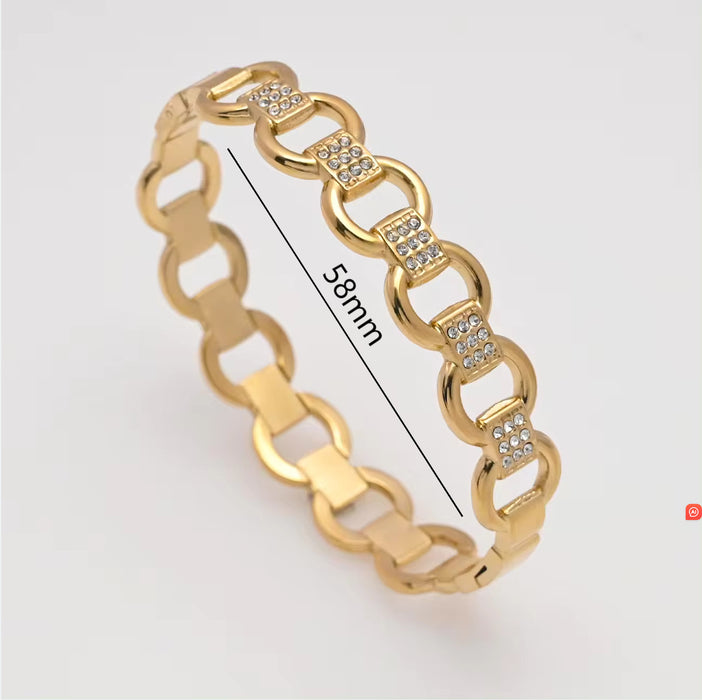 Wholesale Chain Simple Hollow Full Diamond Bracelet JDC-BT-Xuel003