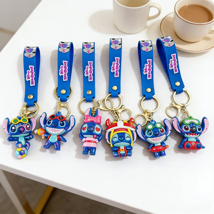 Wholesale Cute cartoon character costume-changing doll electroplated keychains