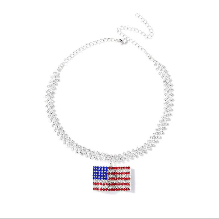 Wholesale Independence Day Rhinestone Necklace