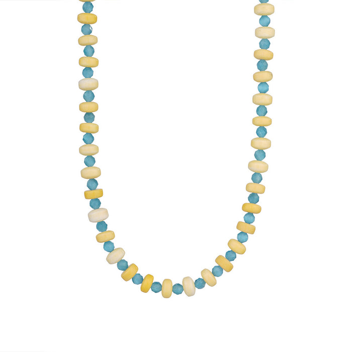 Wholesale Colorful natural stone necklace, niche design, women's handmade woven necklace