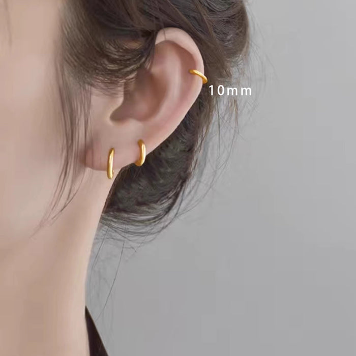 Wholesale Simple and fashionable smooth plain ring earrings, niche, high-end, versatile, geometric circles