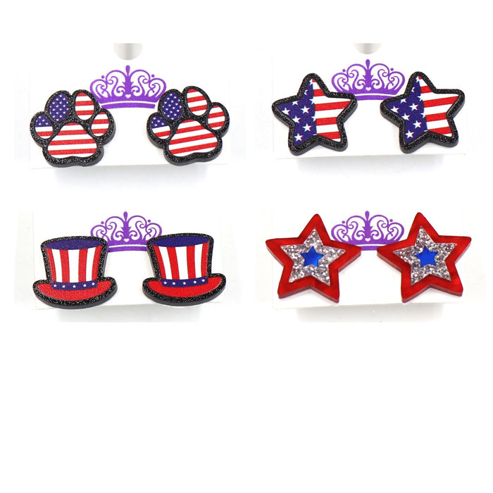 Wholesale Independence Day Acrylic Earrings JDC-ES-XiaoYan003