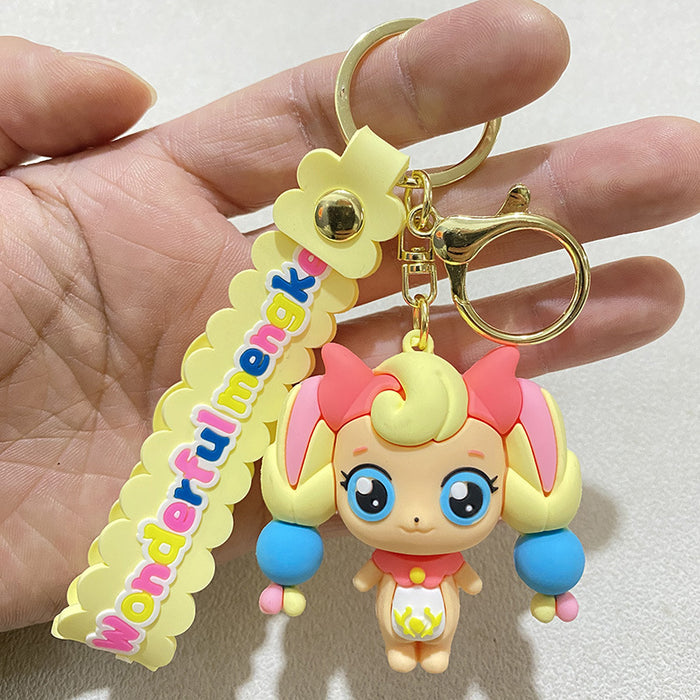 Wholesale Cartoon ful Cute Keychain Pendant Student Bookbag with Bell Pudding Dog Doll Pendant