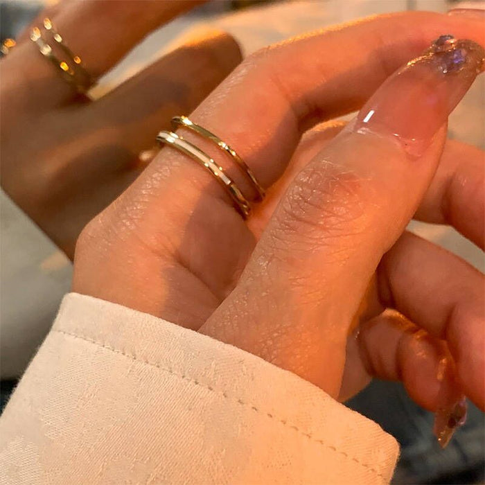 Wholesale High-grade plain ring female design ins niche light luxury simple all-match index finger ring fashion personalized ring