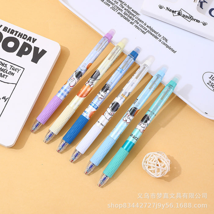 Wholesale Cartoon erasable pen blue easy to erase thermal gel pen student cute push erasable pen