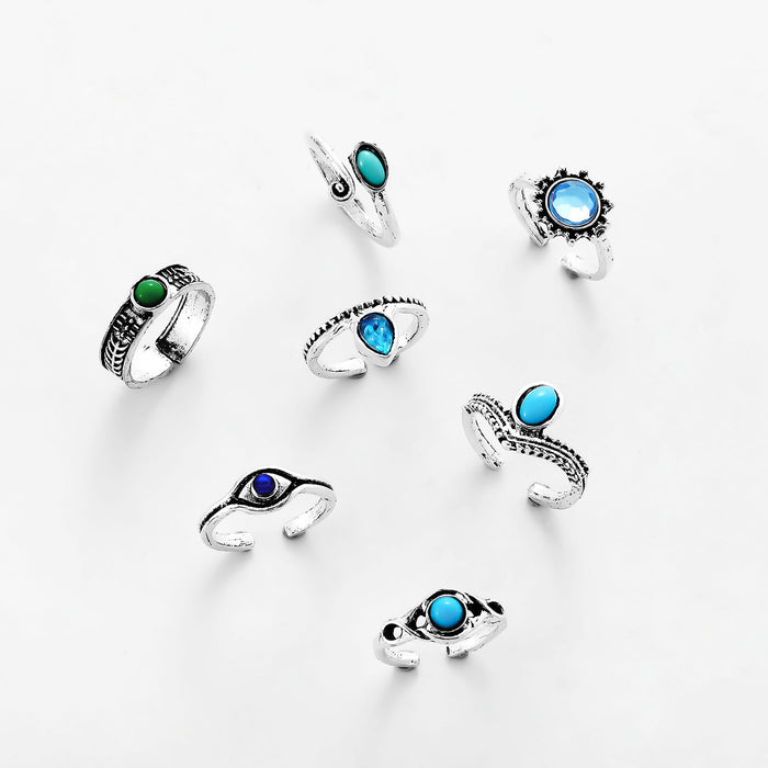 Wholesale Foot Ring Retro Turquoise 20-Piece Set